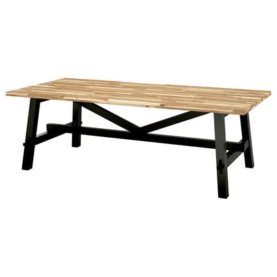 Mesa de comedor, acacia/negro, 235x100 cm