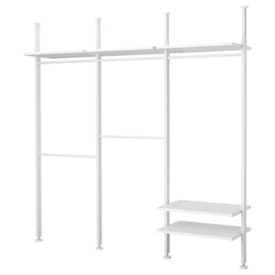 Combinación armario, blanco, 258x51x222-350 cm