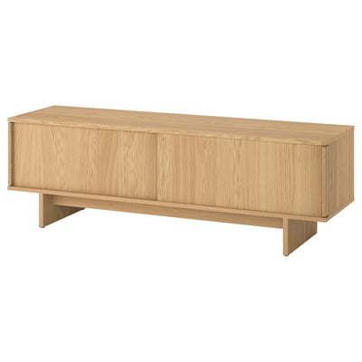 Mueble TV puertas correderas, chapa roble, 179x42x56 cm