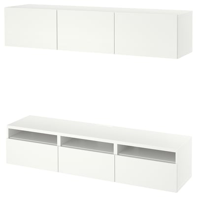 Combinación de mueble para TV, blanco/Lappviken blanco, 180x42x185 cm