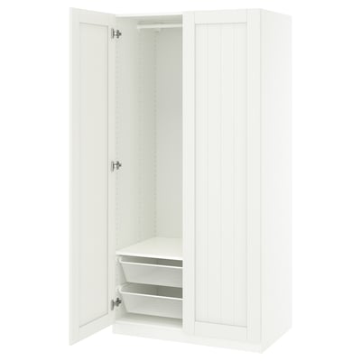 Combinación armario, blanco/blanco, 100x60x201 cm