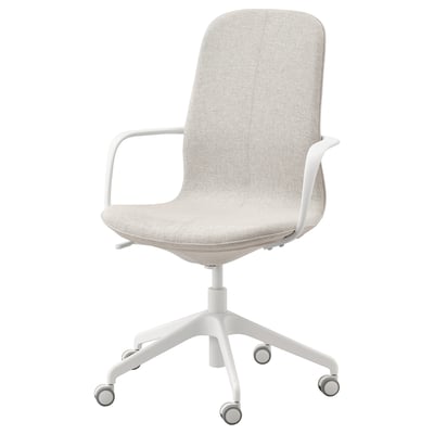 Silla de confidente c/ reposabrazos, Gunnared beige/blanco