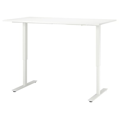 Escritorio elevable, blanco, 160x80 cm