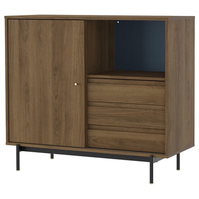 Mueble de almacenaje, marrón efecto nogal, 118x49x103 cm