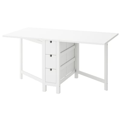 Mesa alas abatibles, blanco, 26/89/152x80 cm
