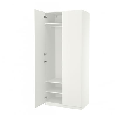 Armario, blanco/blanco, 100x60x236 cm