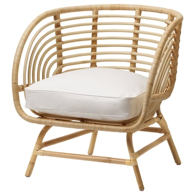 Sillón, ratán/Djupvik blanco