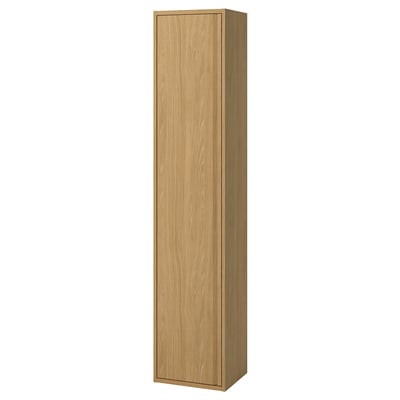 Armario alto con puerta, efecto roble, 40x35x195 cm