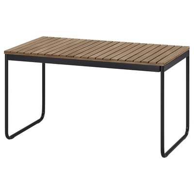 Mesa extensible exterior, tinte marrón claro, 135/190x74 cm