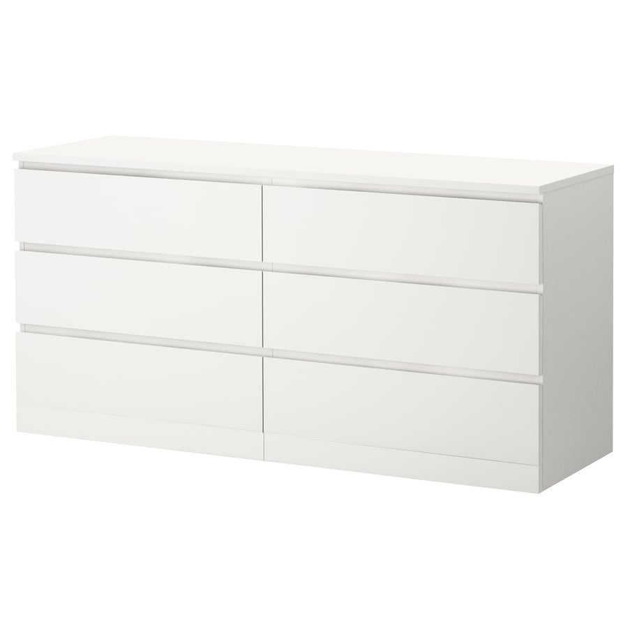 Cómoda 6 cajones, blanco, 160x78