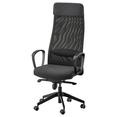 Silla de trabajo, Vissle gris oscuro, Mediano