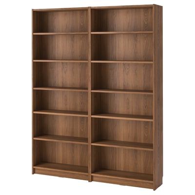 Combinación librerías, marrón efecto nogal, 160x28x202 cm