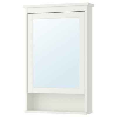Armario con espejo, 1 puerta, blanco, 63x16x98 cm