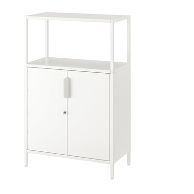 Armario con puertas, blanco, 70x35x110 cm