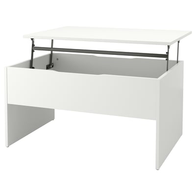 Mesa de centro elevable, blanco, 90 cm