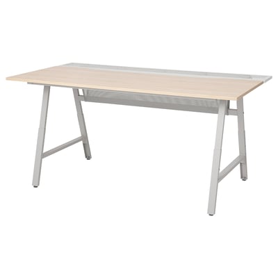Escritorio gaming, laminado efecto fresno/gris, 160x80 cm