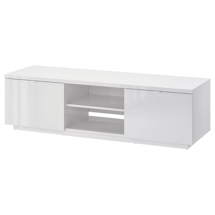 Mueble TV, alto brillo blanco, 160x42x45 cm