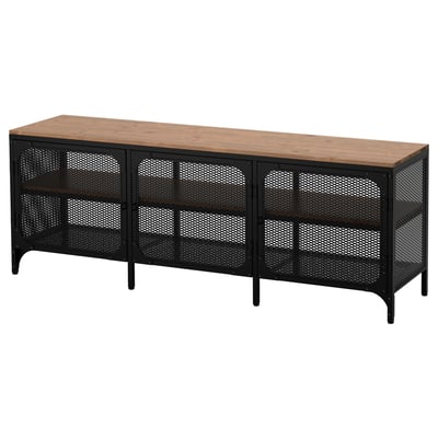 Mueble TV, negro, 150x36x54 cm