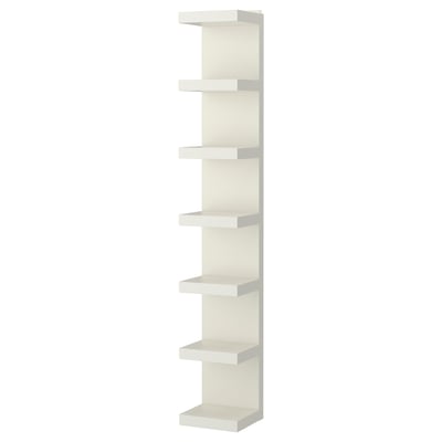 Estantería de pared, blanco, 30x190 cm