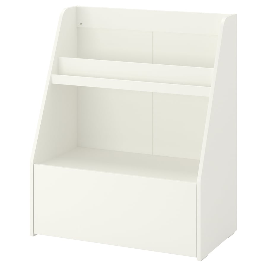 Librería con almacenaje, blanco