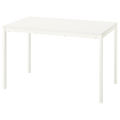 Mesa extensible, blanco, 120/180x74 cm