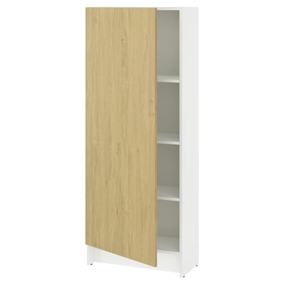 Armario alto con puerta, efecto roble, 60x31x153 cm