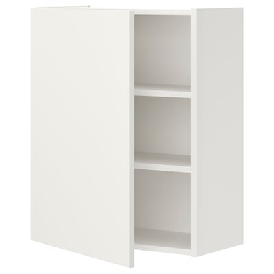 Armario de pared 2 baldas y puerta, blanco, 60x32x75 cm