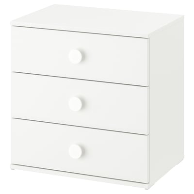 Cómoda de 3 cajones, blanco, 60x40x60 cm