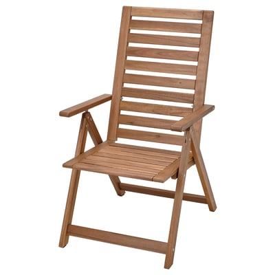 Silla jardín reclinable, plegable tinte marrón claro