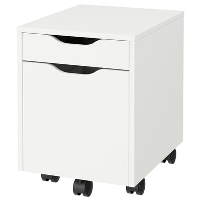 Cajonera con ruedas, blanco/negro, 36x50 cm