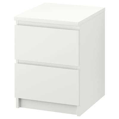 Cómoda de 2 cajones, blanco, 40x55 cm
