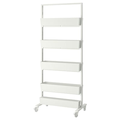 Estructura móvil con caja cables, blanco, 85x205 cm