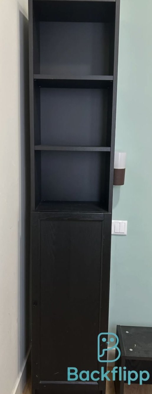 Armario estrecho negro madera — imagen 2