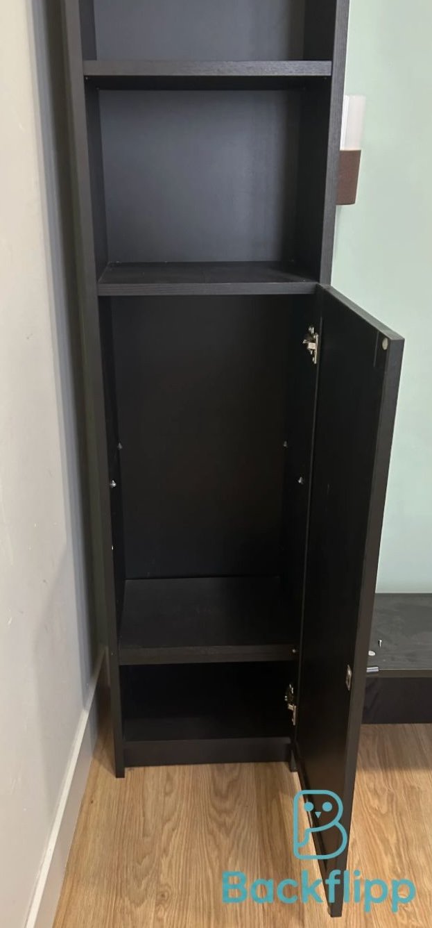 Armario estrecho negro madera — imagen 3