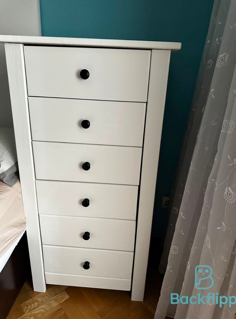 Cómoda blanca 6 cajones madera — imagen 4