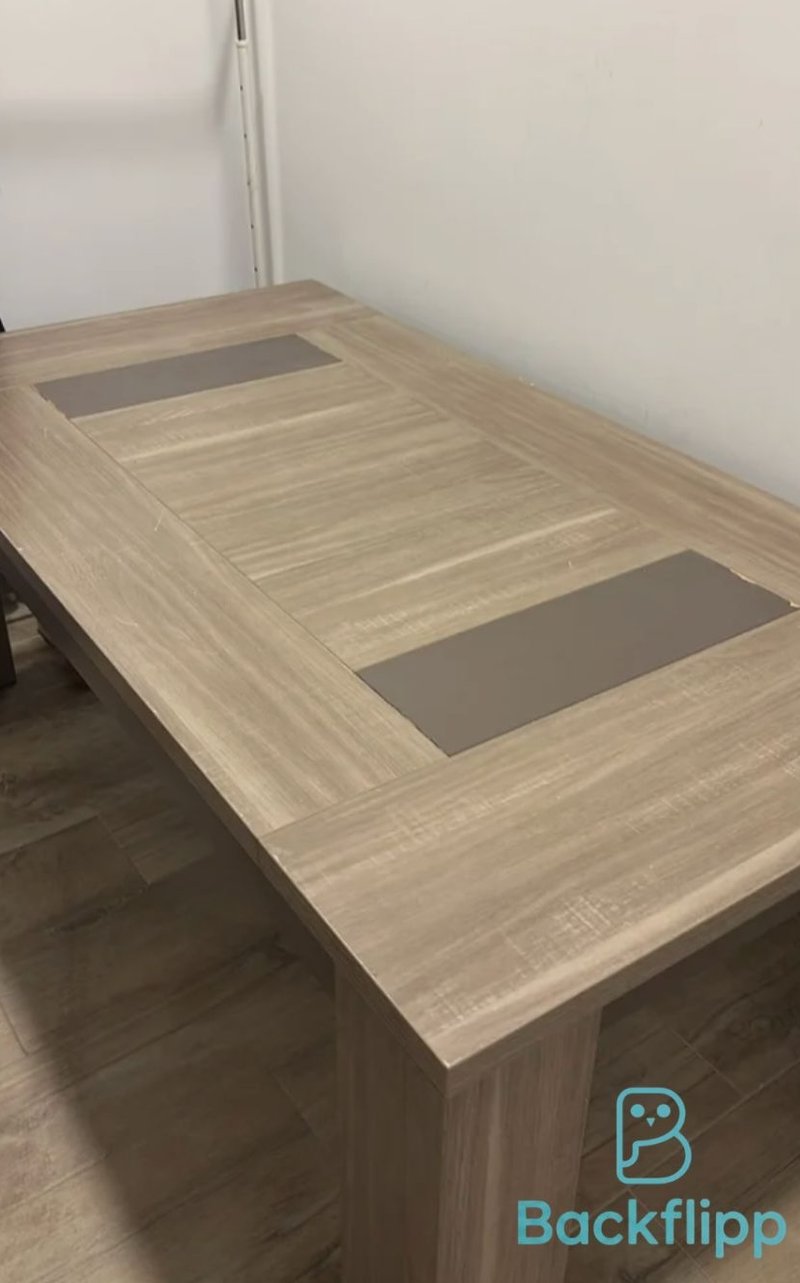 Mesa de salón madera marrón y gris