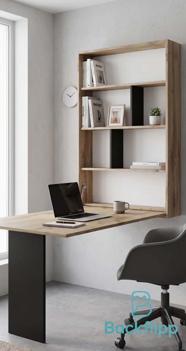 Mesa Plegable Salón Madera y Metal