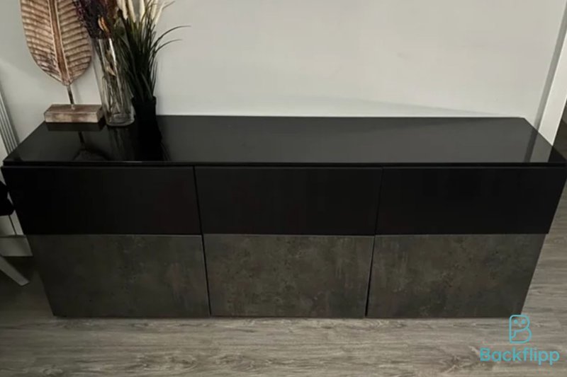 Mueble aparador moderno negro y gris