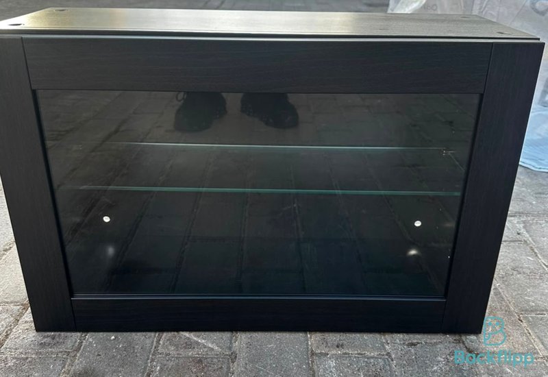 Mueble de salón 2 módulos cristal negro