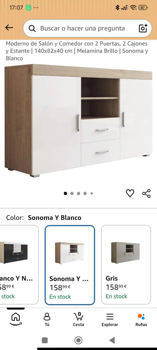 Mueble de salón blanco y madera — imagen 2