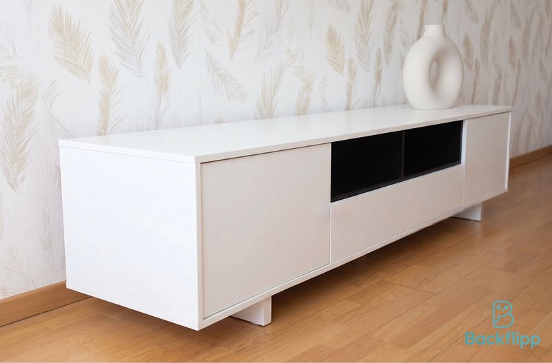 Mueble TV blanco moderno como nuevo — imagen 3