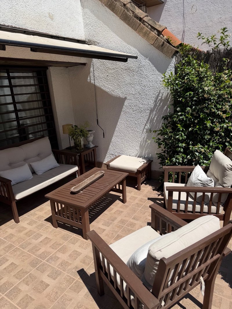 Muebles de jardín madera y tela