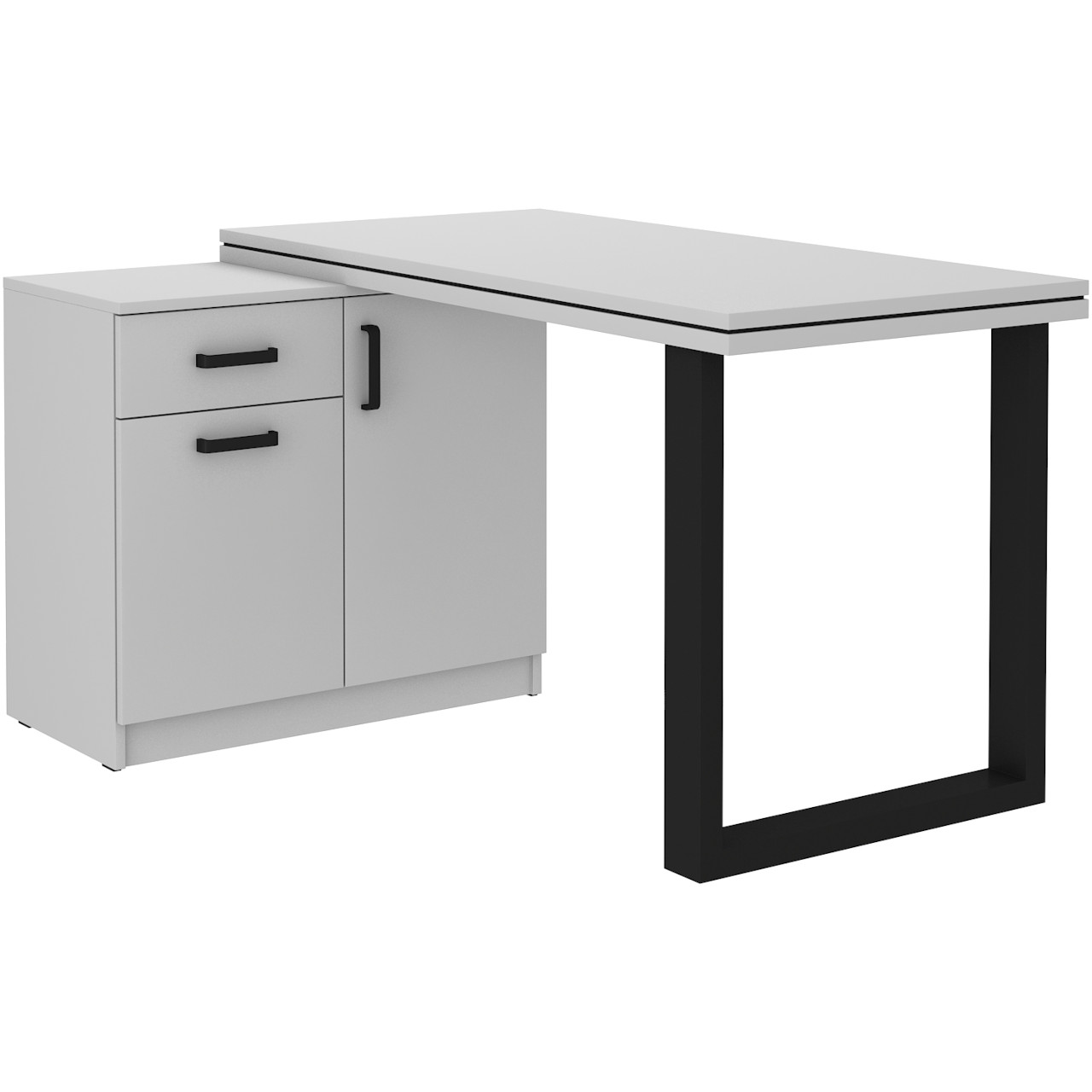 Escritorio con cómoda MALTIS MT16 gris claro