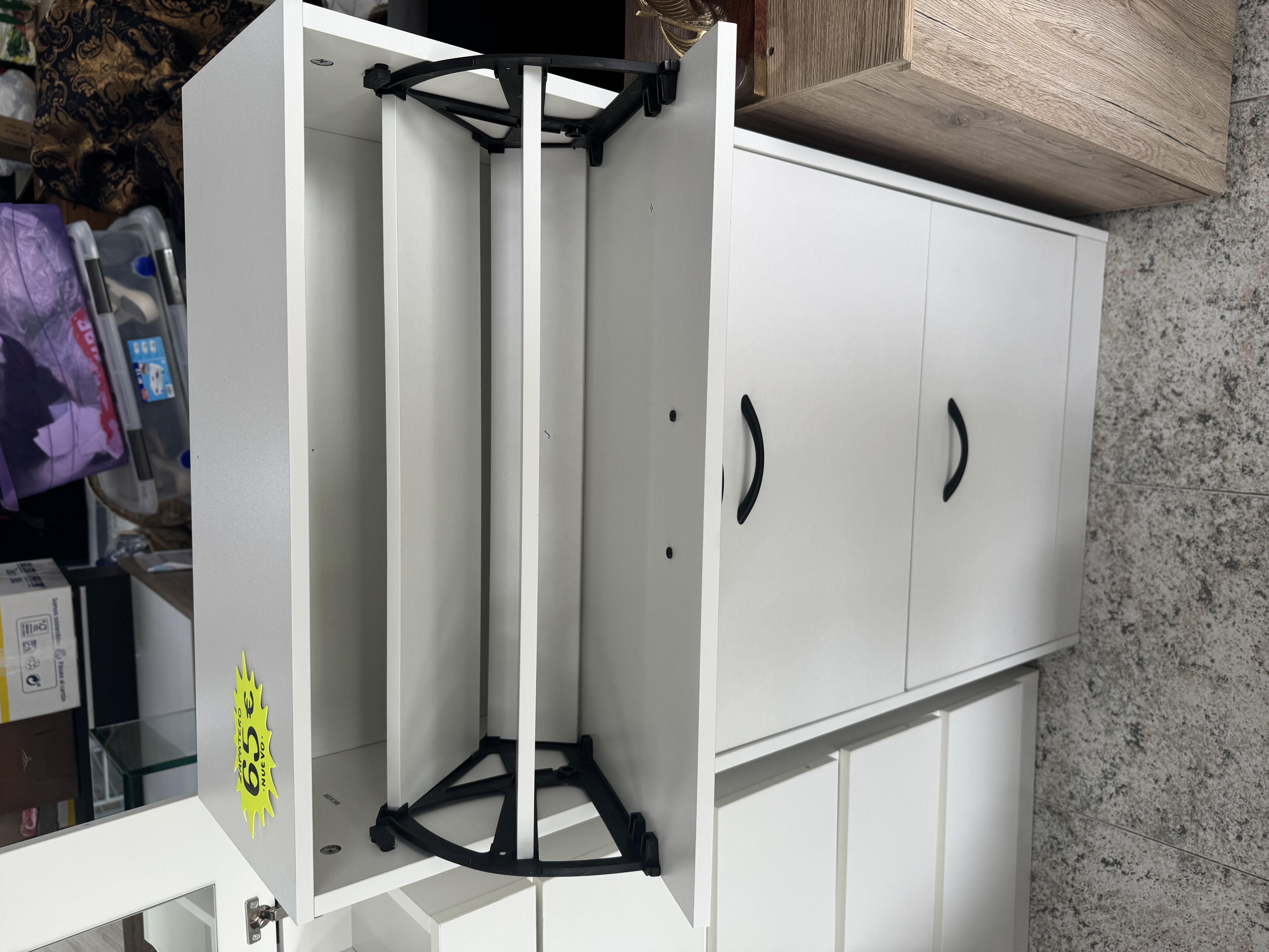 Mueble zapatero de 3 puertas con organizador giratorio interior — imagen 2