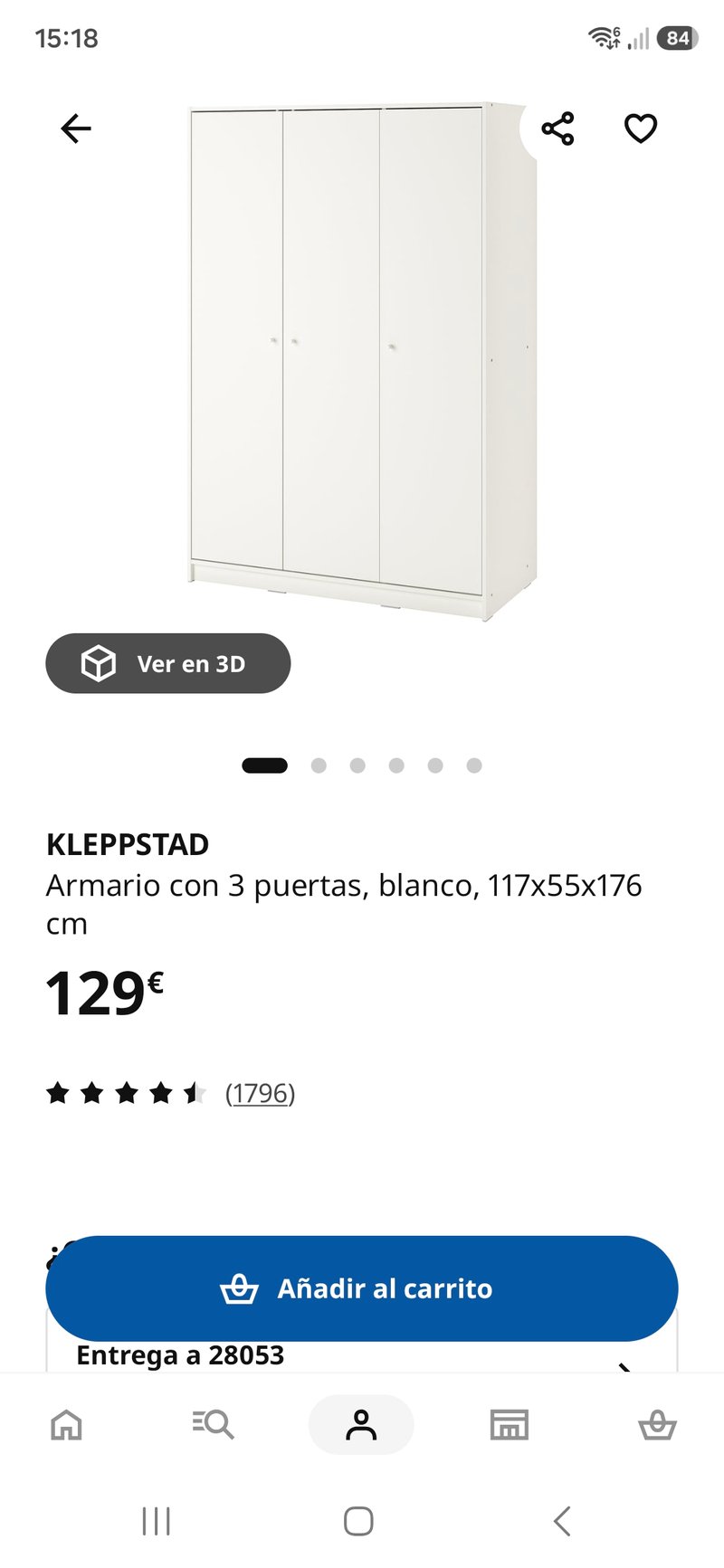Armario de tres puertas en blanco con estructura mixta — imagen 3