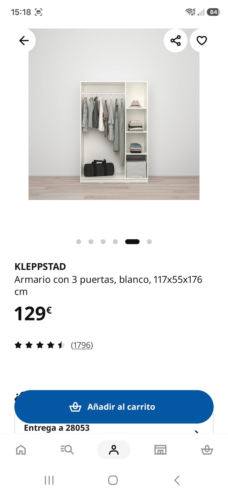 Armario de tres puertas en blanco con estructura mixta — imagen 5