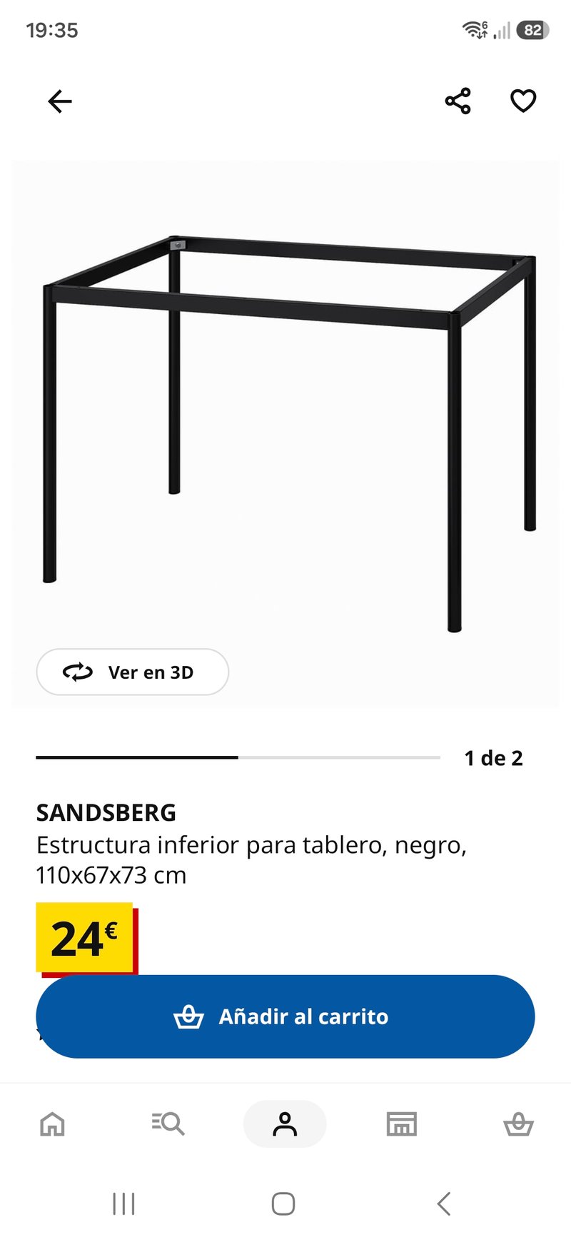 Mesa de comedor con tablero de madera y patas de metal en negro y gris — imagen 4