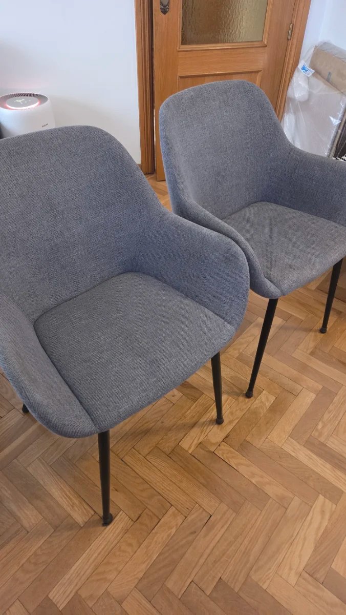 Sillas Kave Home Konna con tapicería de tela, pack de 2 unidades
