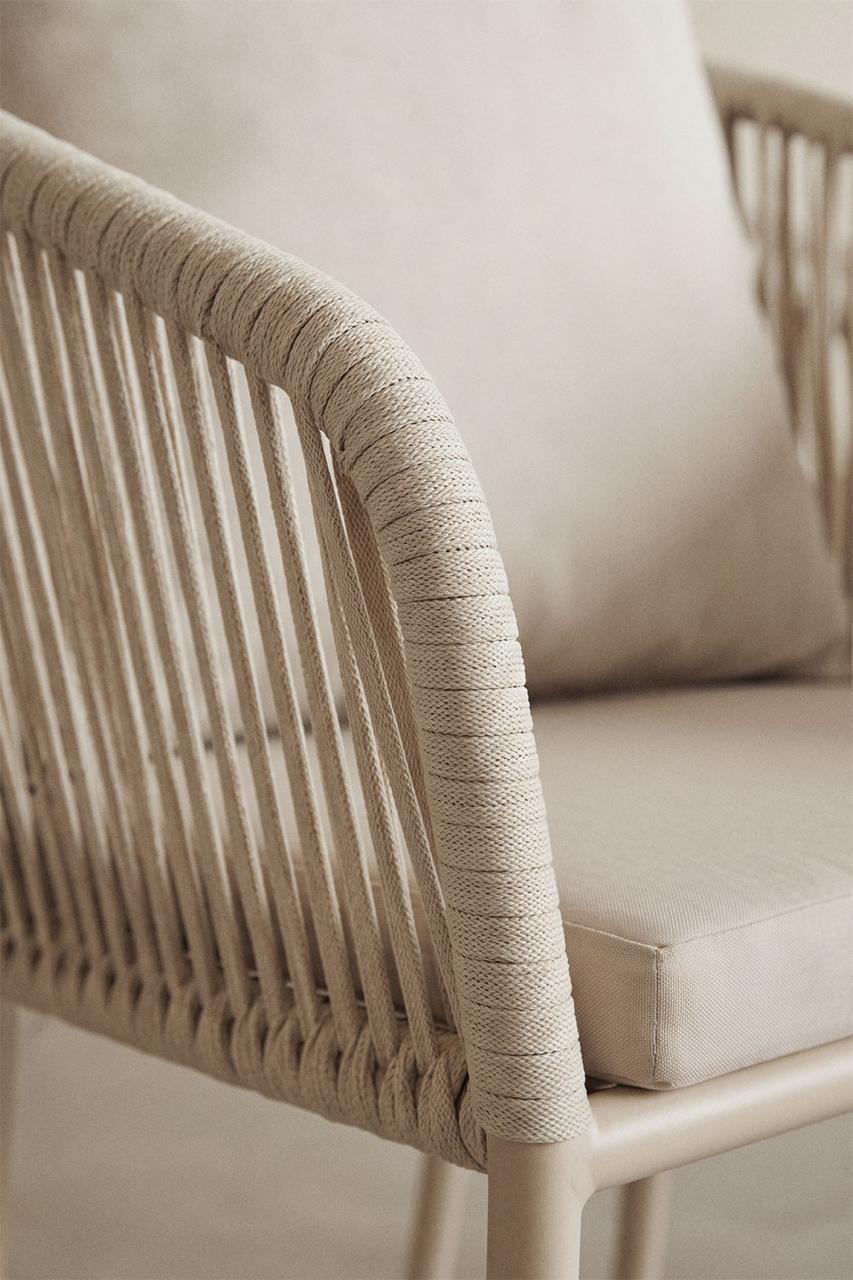 Silla de jardín SKLUM en aluminio y cuerda como nueva. — imagen 2