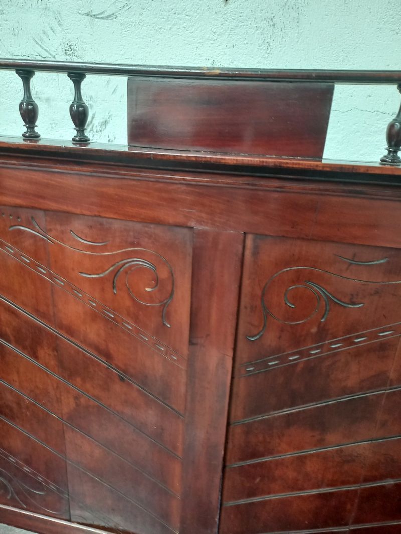 Banco escaño rústico antiguo con arcón en madera maciza — imagen 6